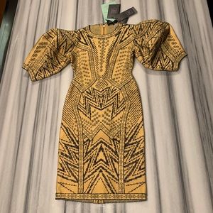 HERVE LEGER Puff Sleeve Dress, S, NWT